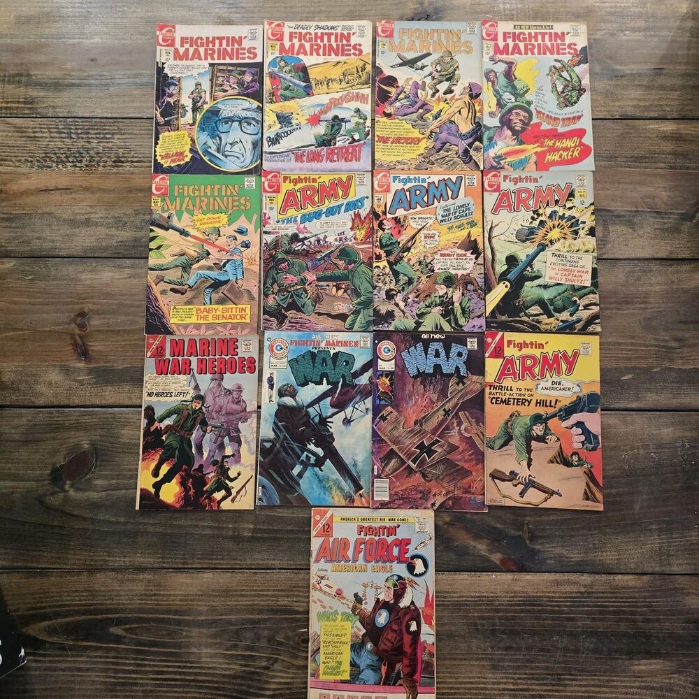 Charlton Comics - Fightin’ Marines, Army, And Air Force Lot Of 13 Comics